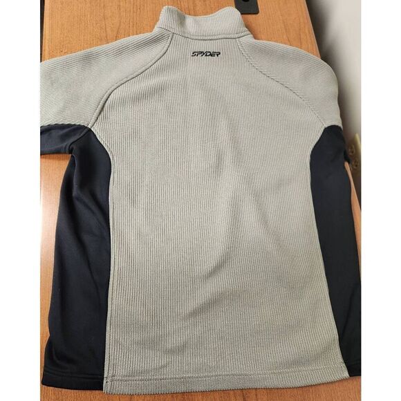 Spyder Gray Black Colorblock Half Zip Knit Casual Pullover Hiking Jacket Mens M - Picture 5 of 6